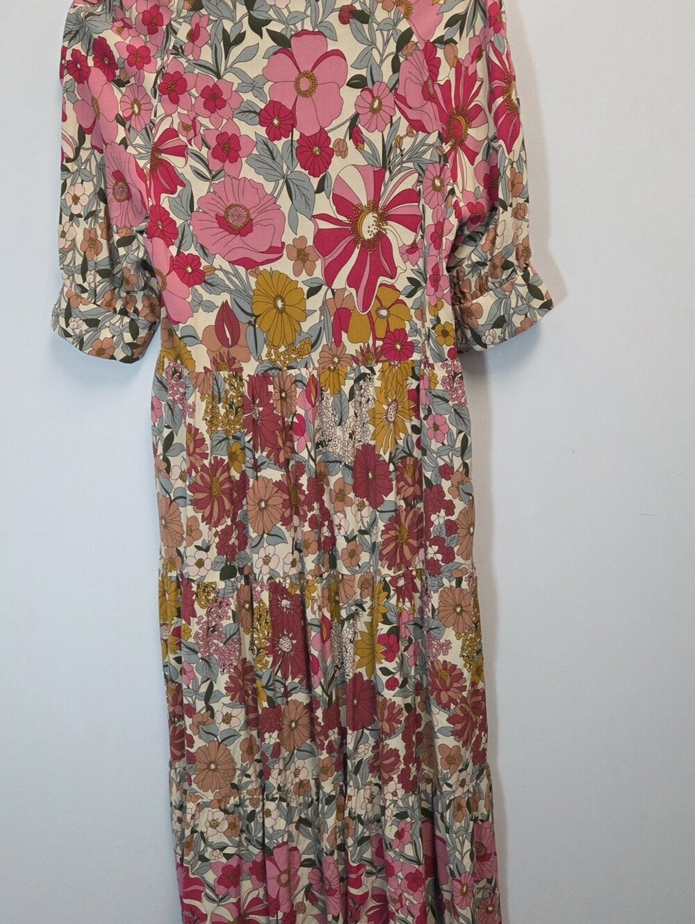 NATURAL LIFE Rebecca Midi Multicolor Floral Dress Size Small - Picture 6 of 8